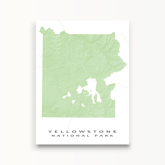 Yellowstone National Park map in Sage by Maps As Art.