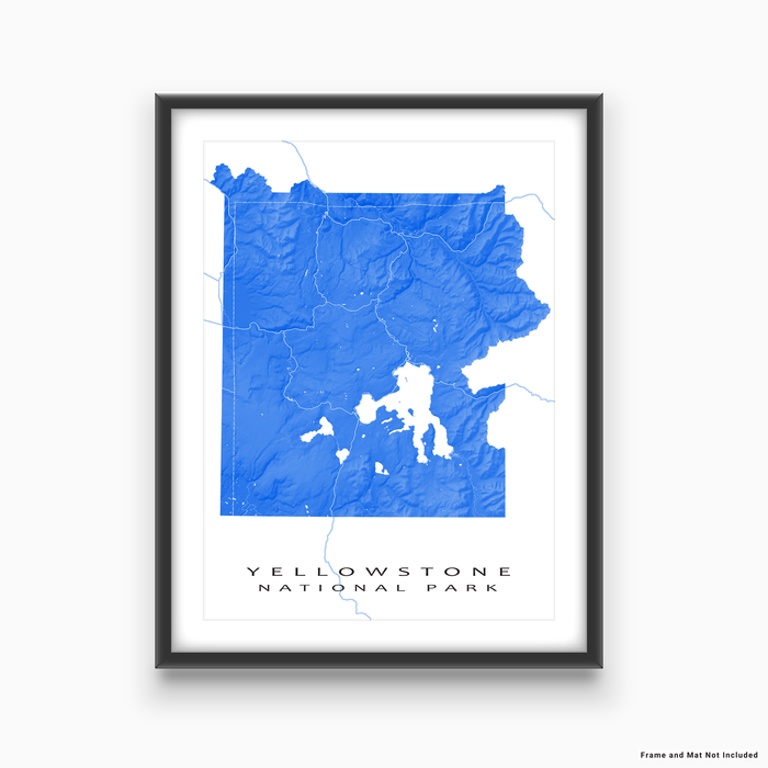 Yellowstone National Park map in Blue by Maps As Art.
