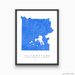Yellowstone National Park map in Blue by Maps As Art.